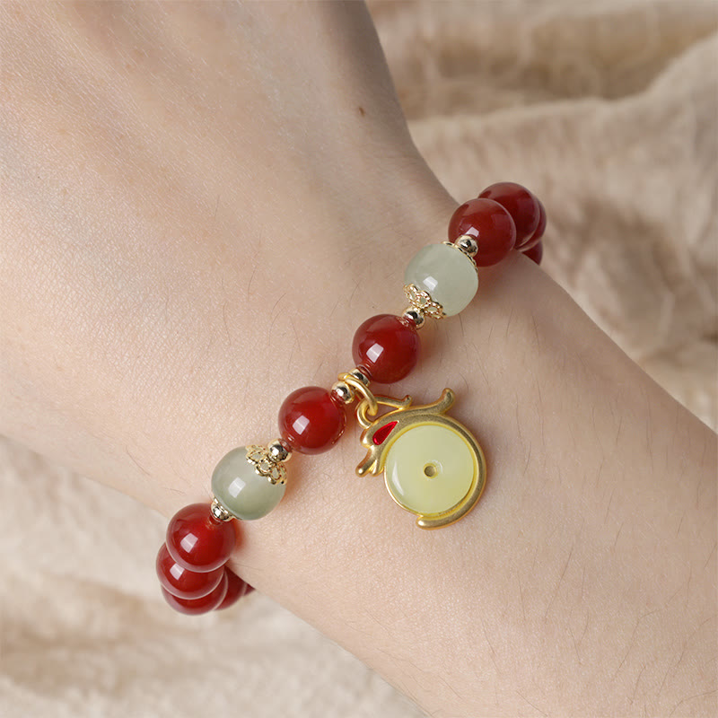 Year The Dragon Red Agate Bracelet
