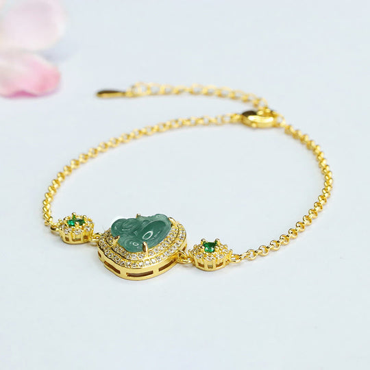 Green Jade Zircon Lucky Chain Bracelet