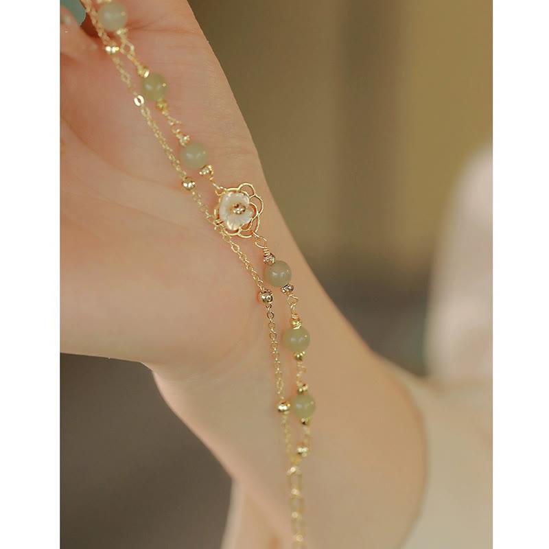Double Layer Luck 14k Gold Bracelet