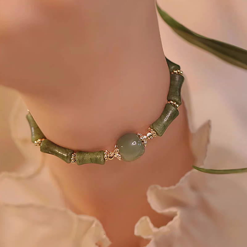 Copper-plated Peridot Hetian Jade Bracelet