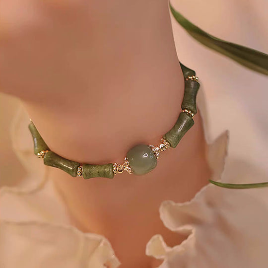 Copper-plated Peridot Hetian Jade Bracelet