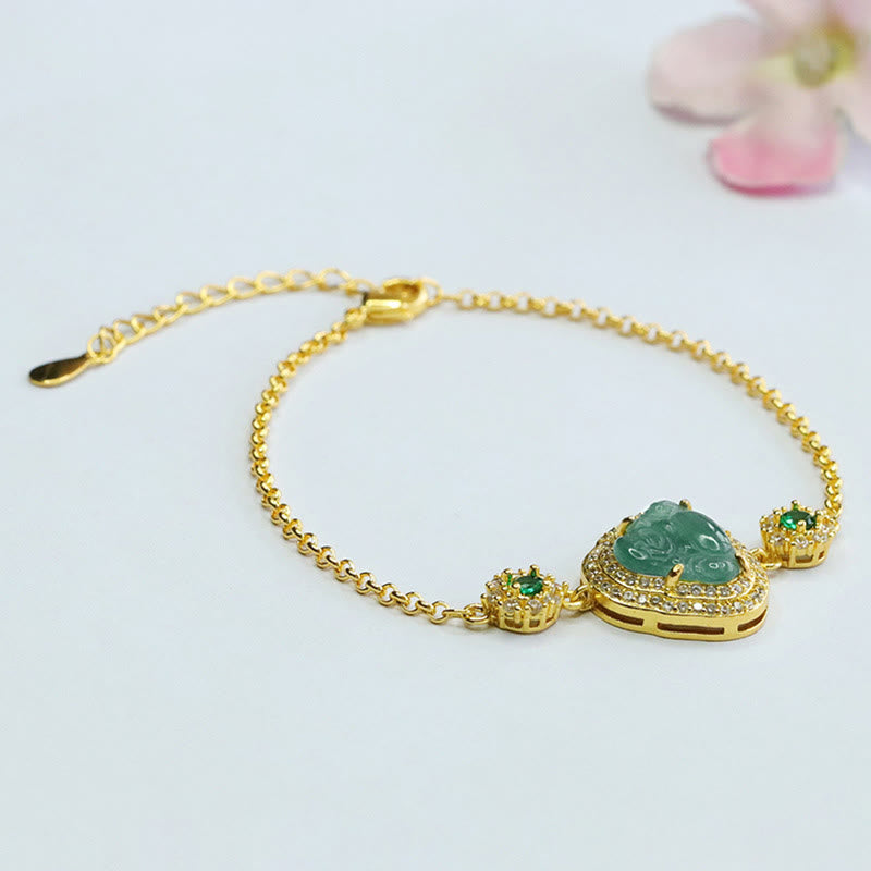 Green Jade Zircon Lucky Chain Bracelet