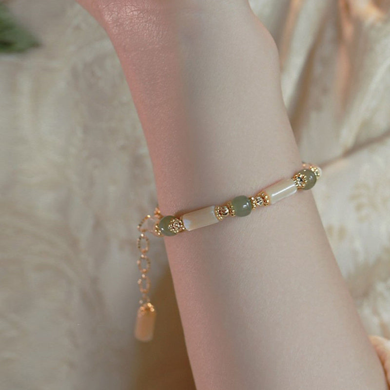 Gold-plated Bamboo Pattern Tridacna Bracelet