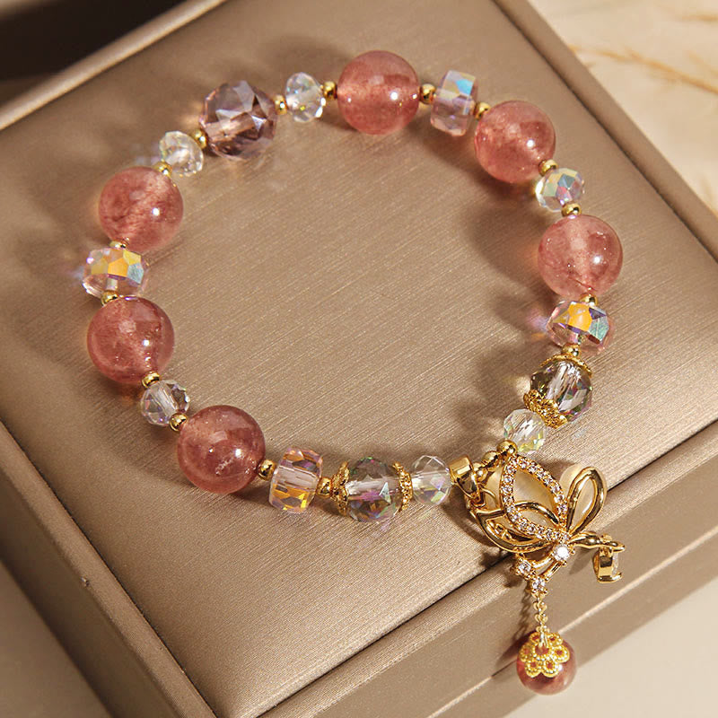 Natural Strawberry Quartz Healing Positive Bracelet