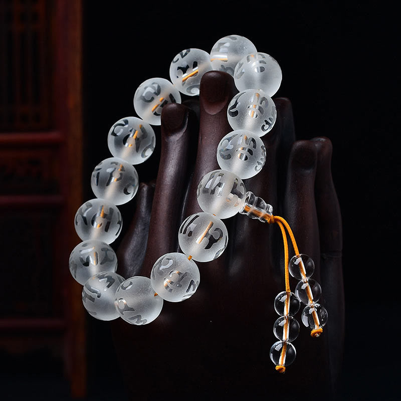 Meditation White Crystal, Black Onyx, Bracelet