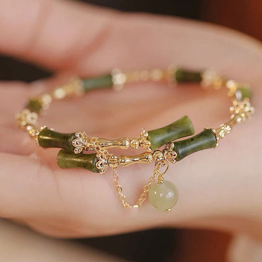 Bamboo Jade Pattern Luck Bangle Bracelet