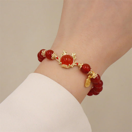 Year The Dragon Red Agate Bracelet
