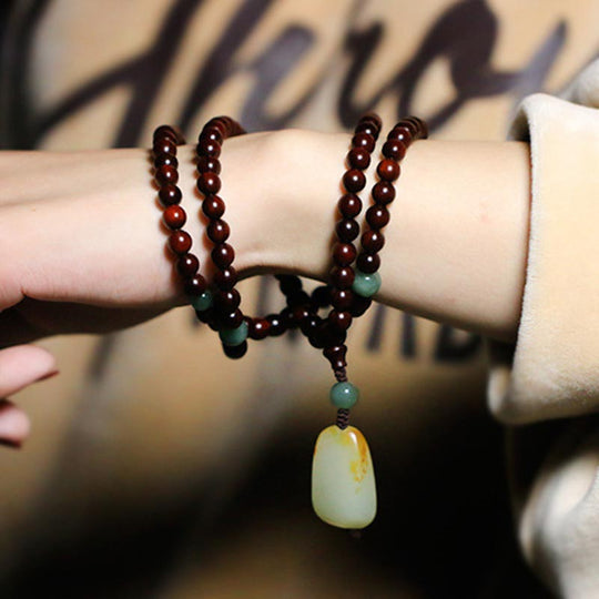 Small Leaf Red Sandalwood Jade Bracelet
