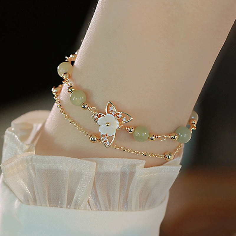 Double Layer Luck 14k Gold Bracelet
