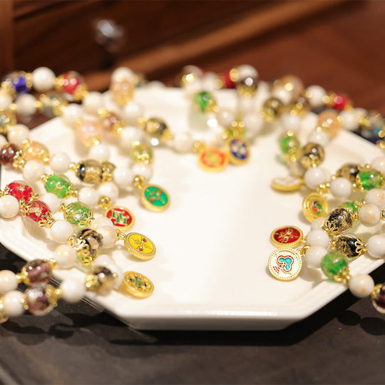 Five Gods Wealth Liuli Glass Bracelet