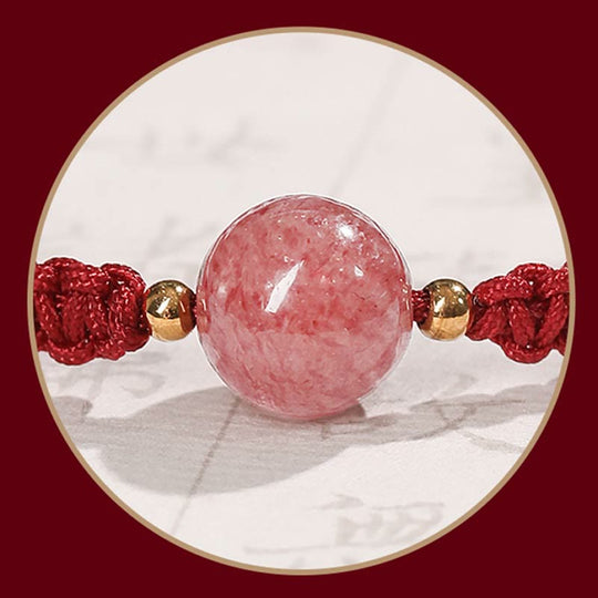 Natural Strawberry Quartz Crystal Love Bracelet