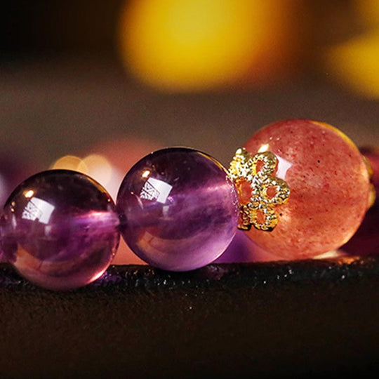 Prosperity Protection Natural Citrine, Amethyst, Bracelet