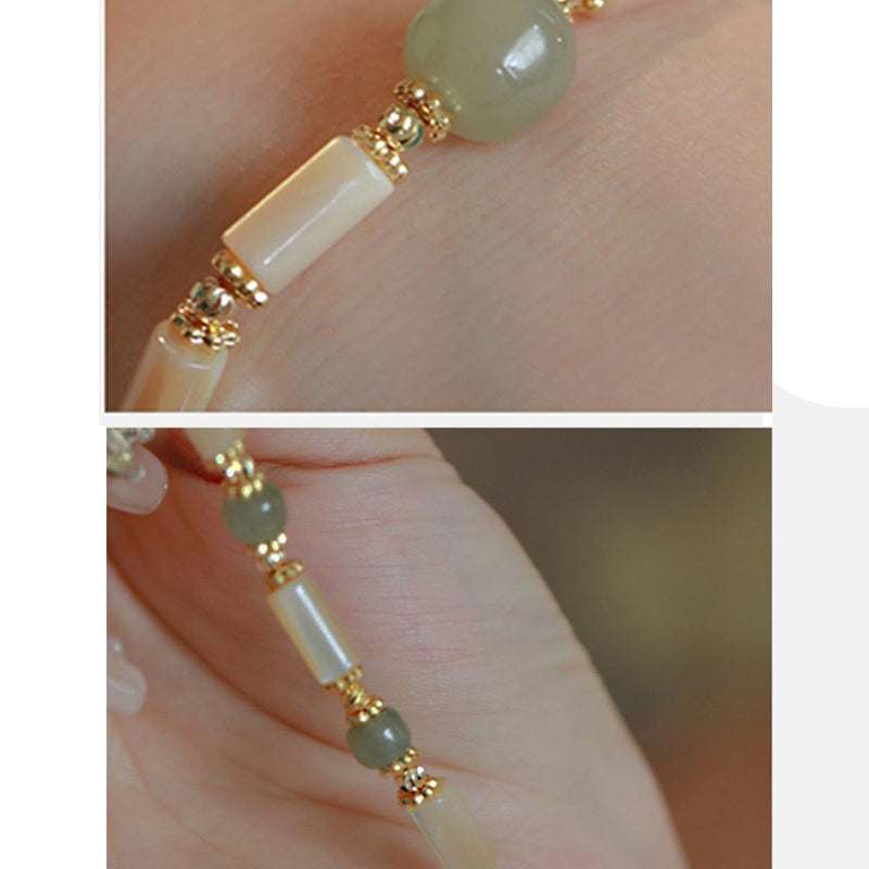 Gold-plated Bamboo Pattern Tridacna Bracelet