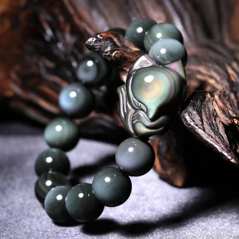 Rainbow Obsidian Fox Healing - Bracelet
