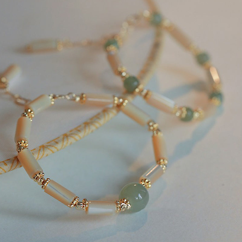 Gold-plated Bamboo Pattern Tridacna Bracelet