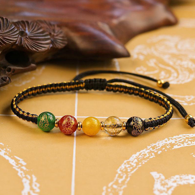 Handmade Agate Five Direction Wealth Bracelet