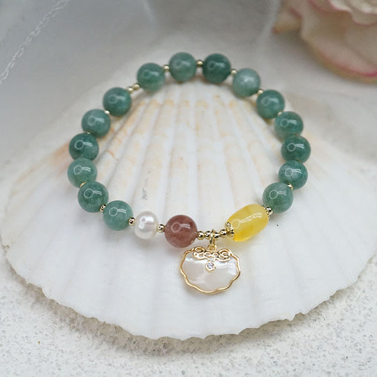 Jade Sea Shell Ruyi Luck Bracelet
