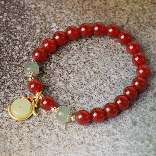 Year The Dragon Red Agate Bracelet