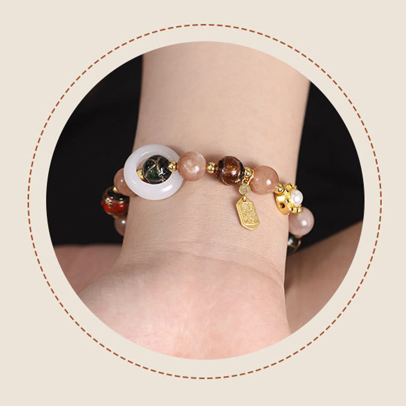 Incense Ash Liuli Glass, Tridacna Bracelet