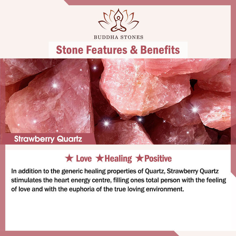 Natural Strawberry Quartz Crystal Love Bracelet