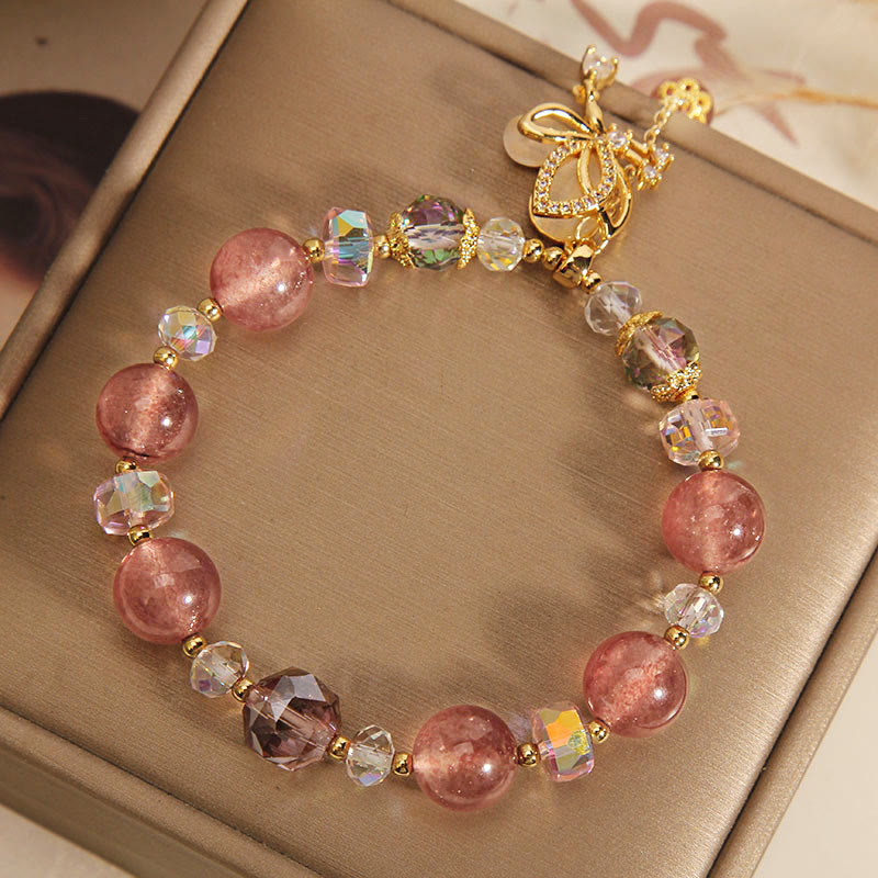 Natural Strawberry Quartz Healing Positive Bracelet