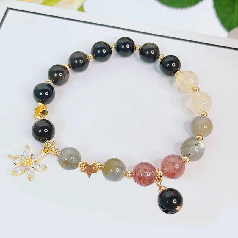 Natural Silver Sheen Obsidian Love Bracelet