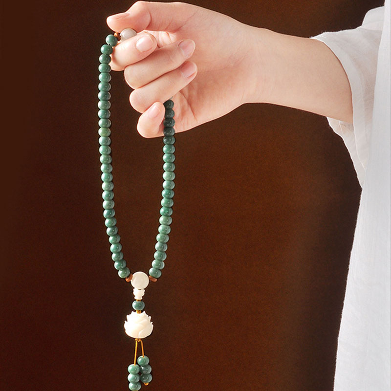 Cyan Bodhi Seed Success Lotus Bracelet