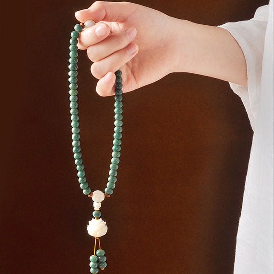 Cyan Bodhi Seed Success Lotus Bracelet