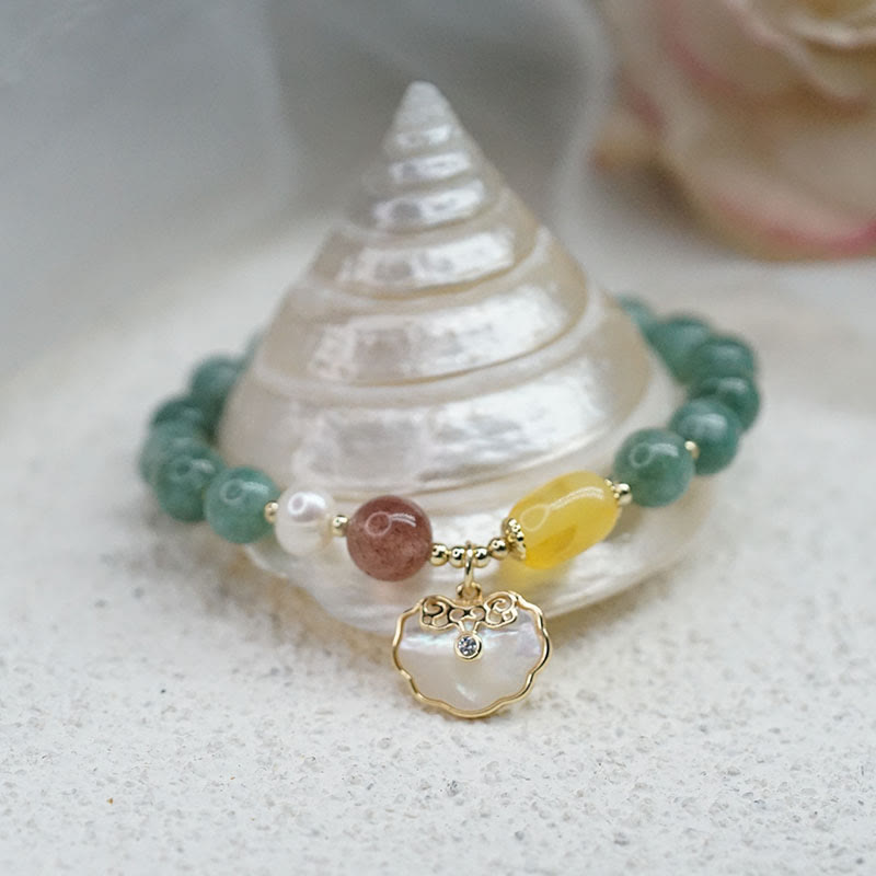 Jade Sea Shell Ruyi Luck Bracelet