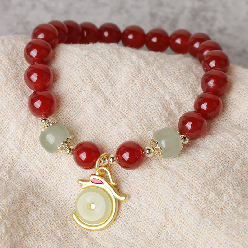 Year The Dragon Red Agate Bracelet