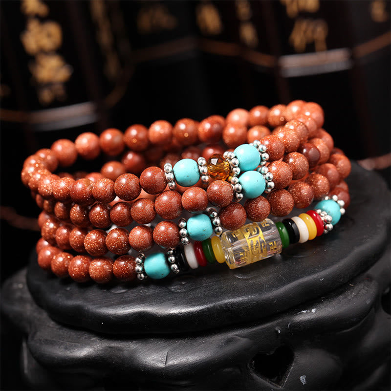 Goldstone 108 Mala Beads , Bracelet