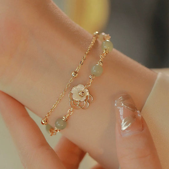 Double Layer Luck 14k Gold Bracelet