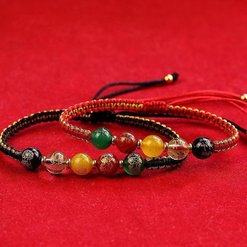 Handmade Agate Five Direction Wealth Bracelet