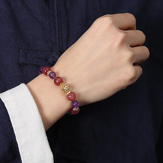 Prosperity Protection Natural Citrine, Amethyst, Bracelet