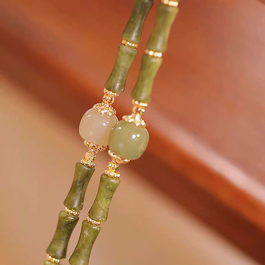 Copper-plated Peridot Hetian Jade Bracelet