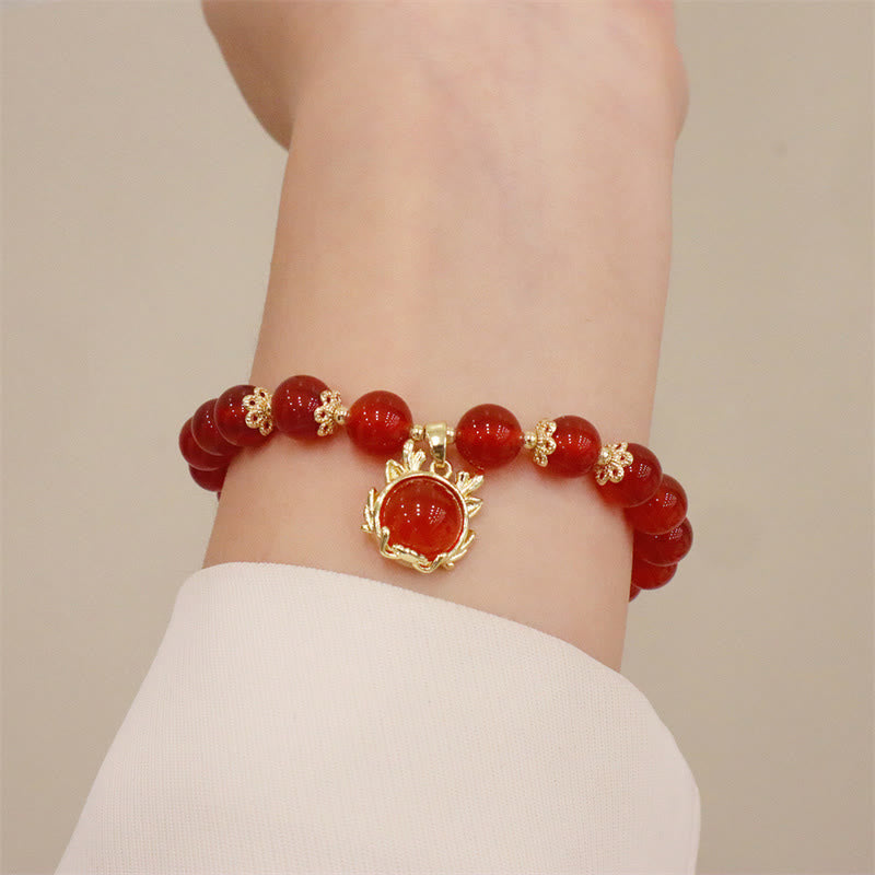 Year The Dragon Red Agate Bracelet