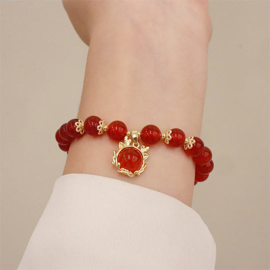 Year The Dragon Red Agate Bracelet