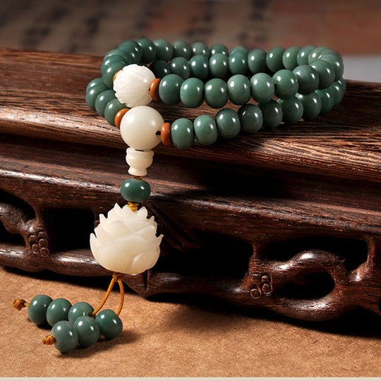 Cyan Bodhi Seed Success Lotus Bracelet