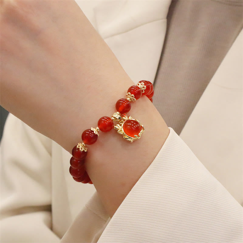 Year The Dragon Red Agate Bracelet