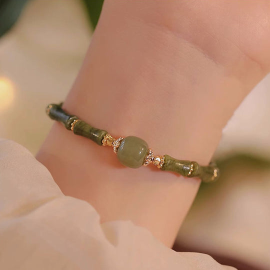 Copper-plated Peridot Hetian Jade Bracelet