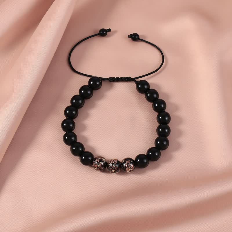 Black Obsidian Glow Strength Bracelet