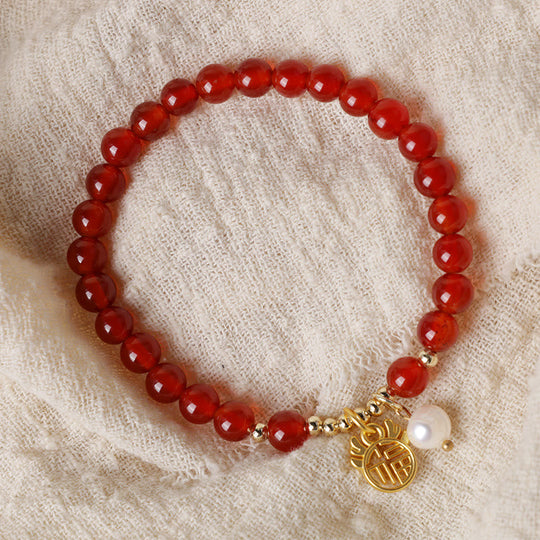 Year The Dragon Red Agate Bracelet