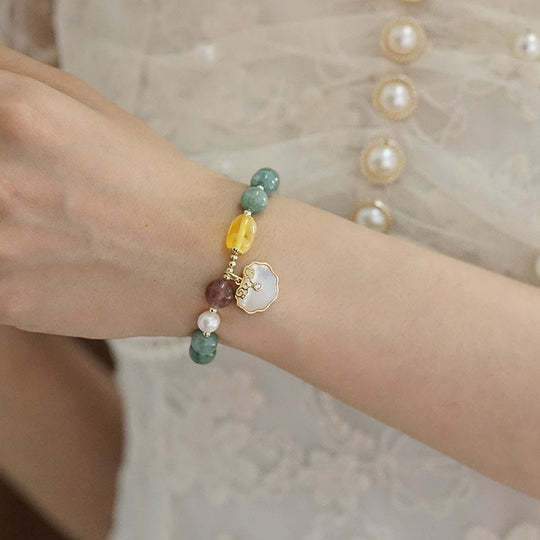 Jade Sea Shell Ruyi Luck Bracelet