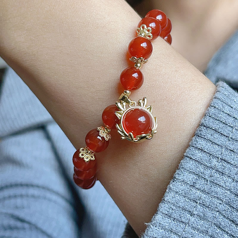 Year The Dragon Red Agate Bracelet