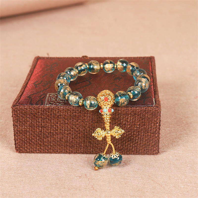 Gold Dorje Vajra Strength Bead Bracelet