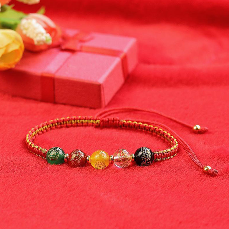 Handmade Agate Five Direction Wealth Bracelet