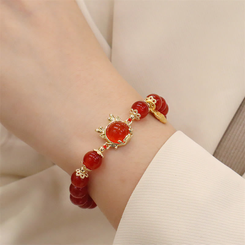 Year The Dragon Red Agate Bracelet