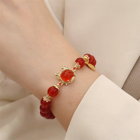 Year The Dragon Red Agate Bracelet