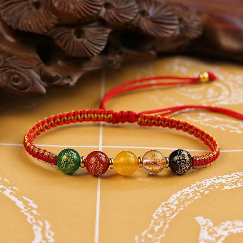 Handmade Agate Five Direction Wealth Bracelet