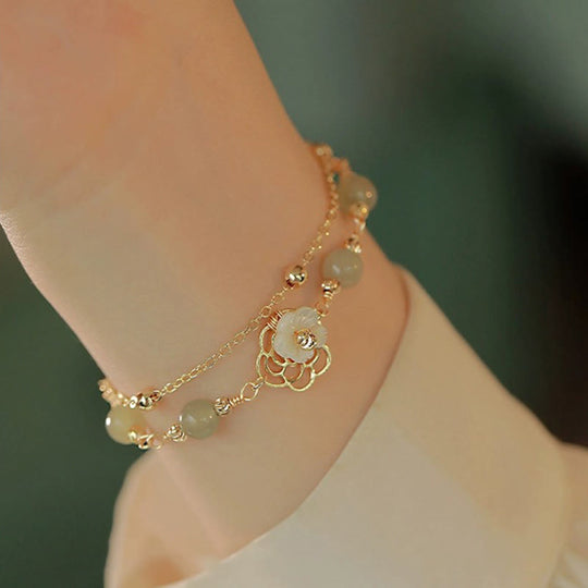 Double Layer Luck 14k Gold Bracelet